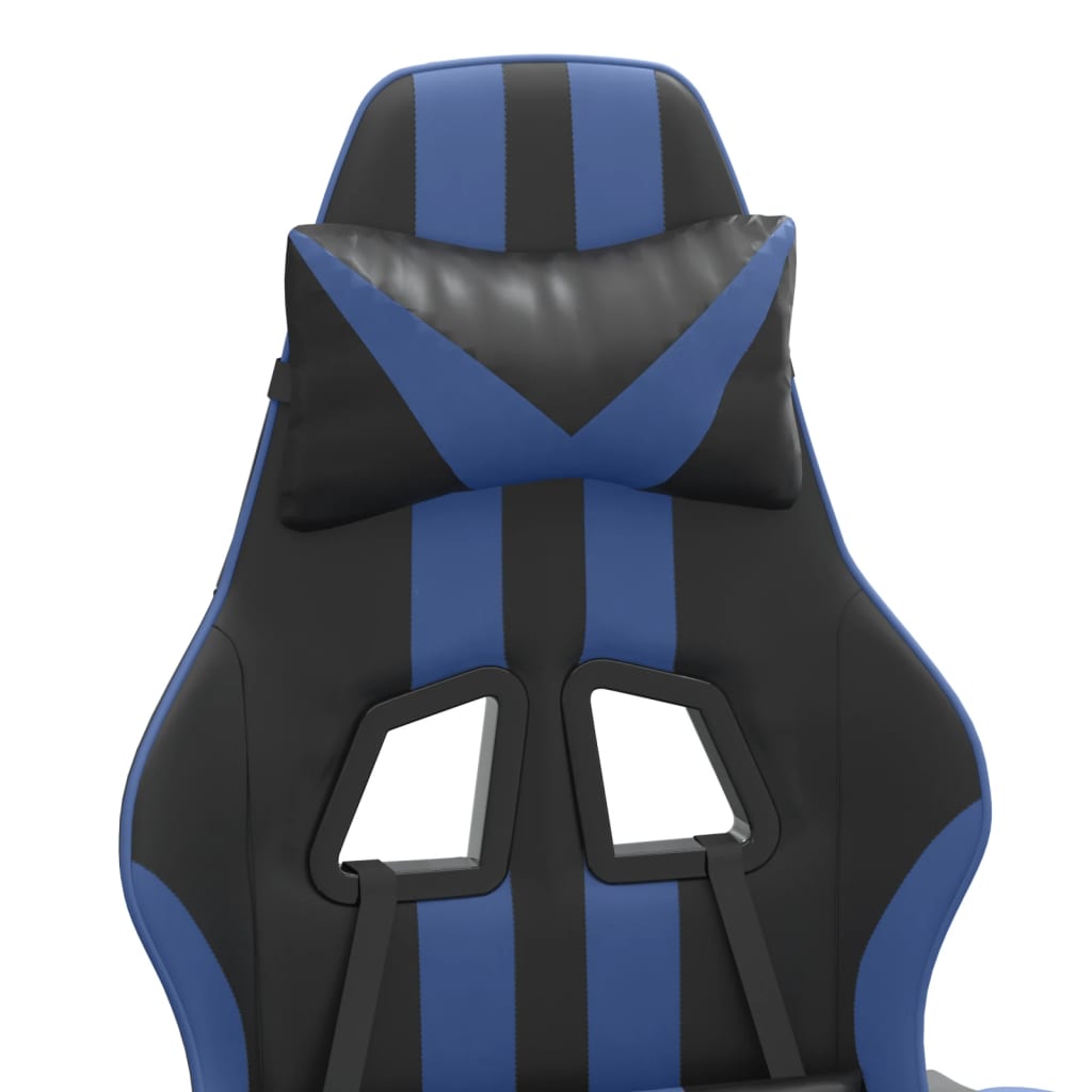 vidaXL Gamestoel kunstleer zwart en blauw