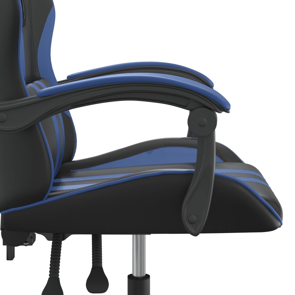 vidaXL Gamestoel kunstleer zwart en blauw