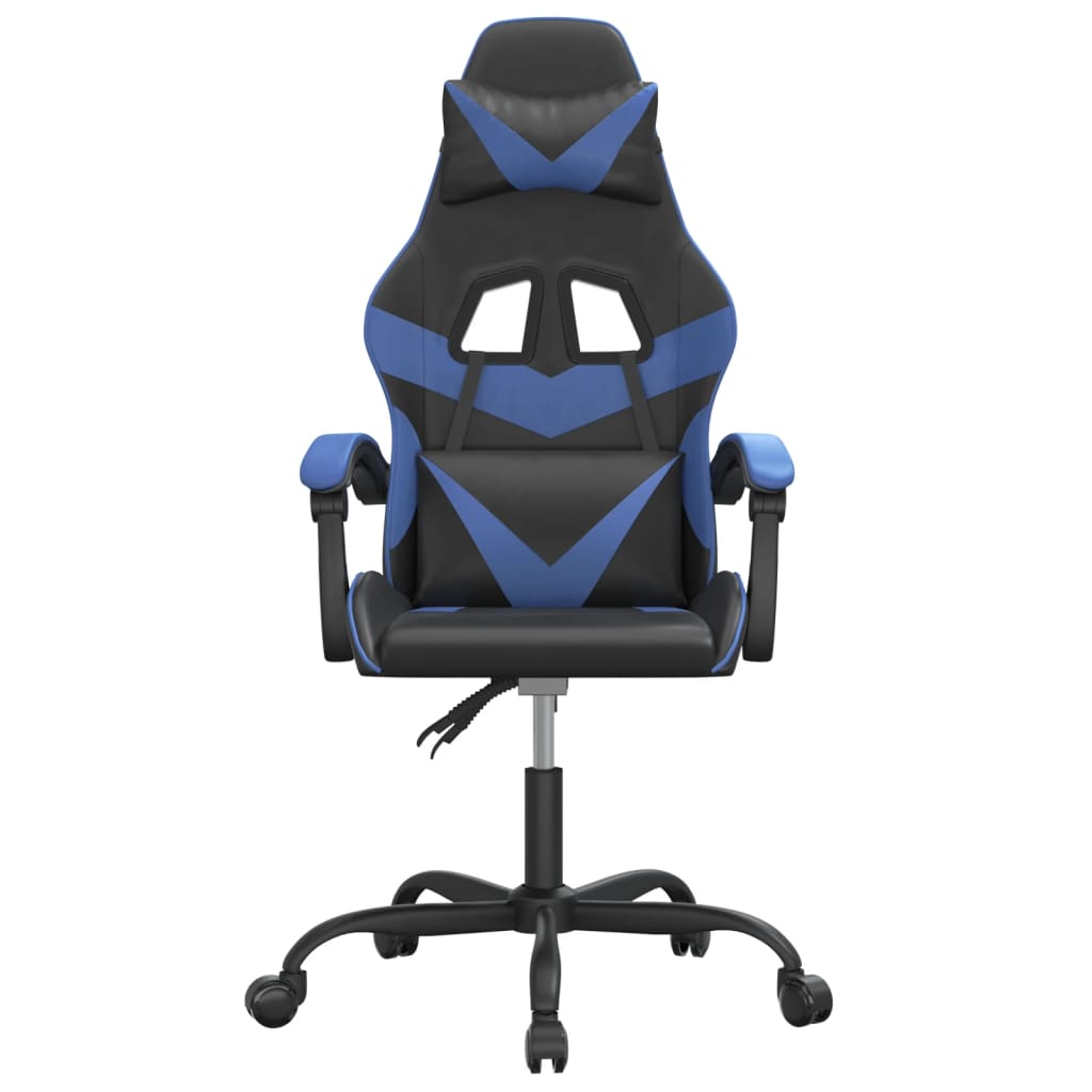 vidaXL Gamestoel kunstleer zwart en blauw