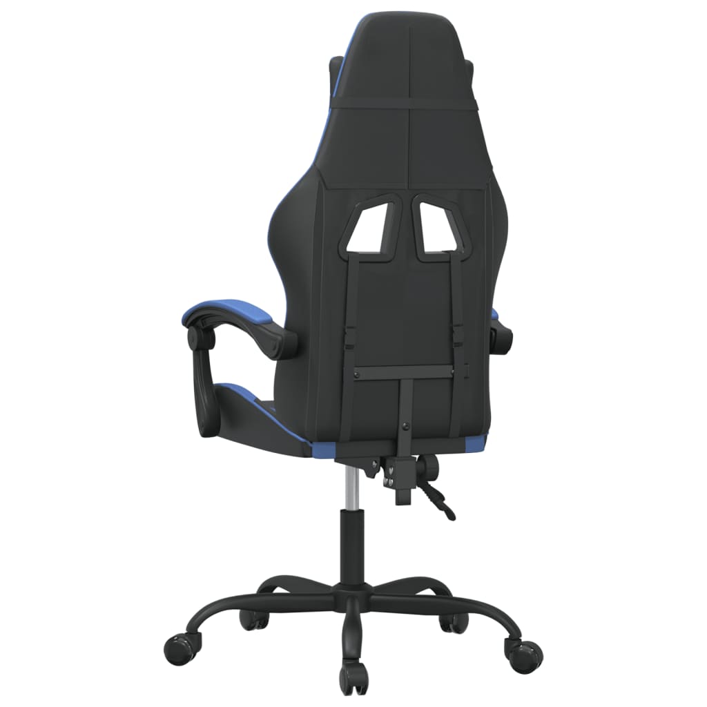 vidaXL Gamestoel kunstleer zwart en blauw