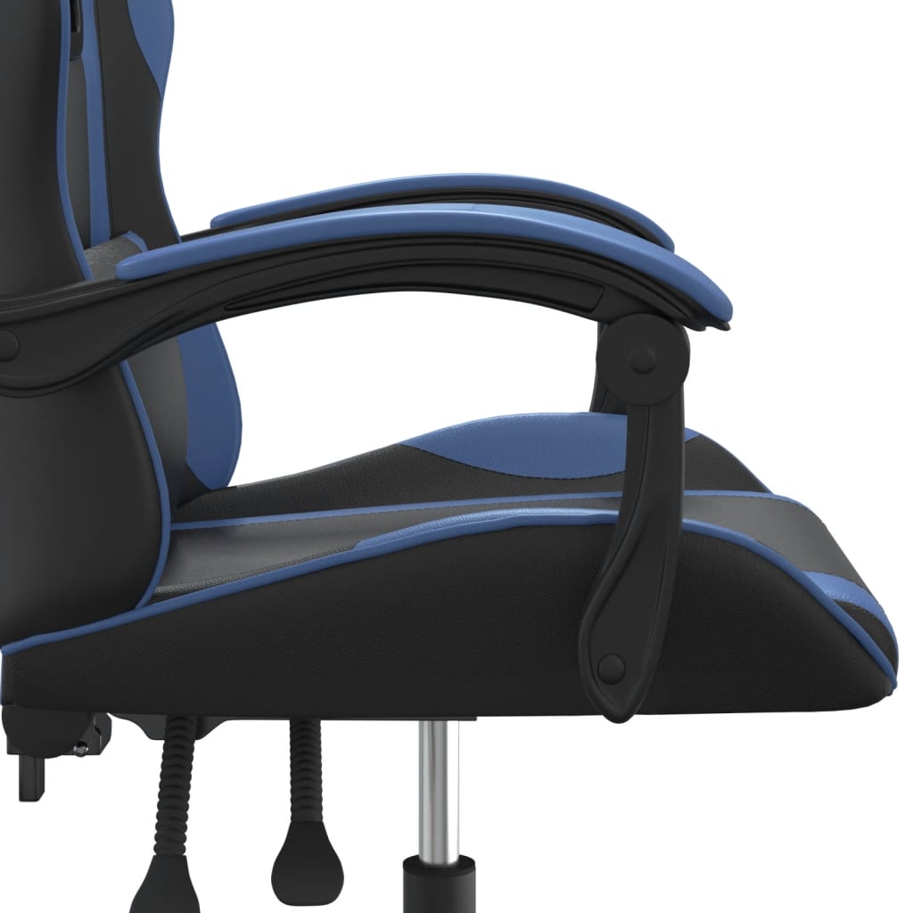 vidaXL Gamestoel kunstleer zwart en blauw
