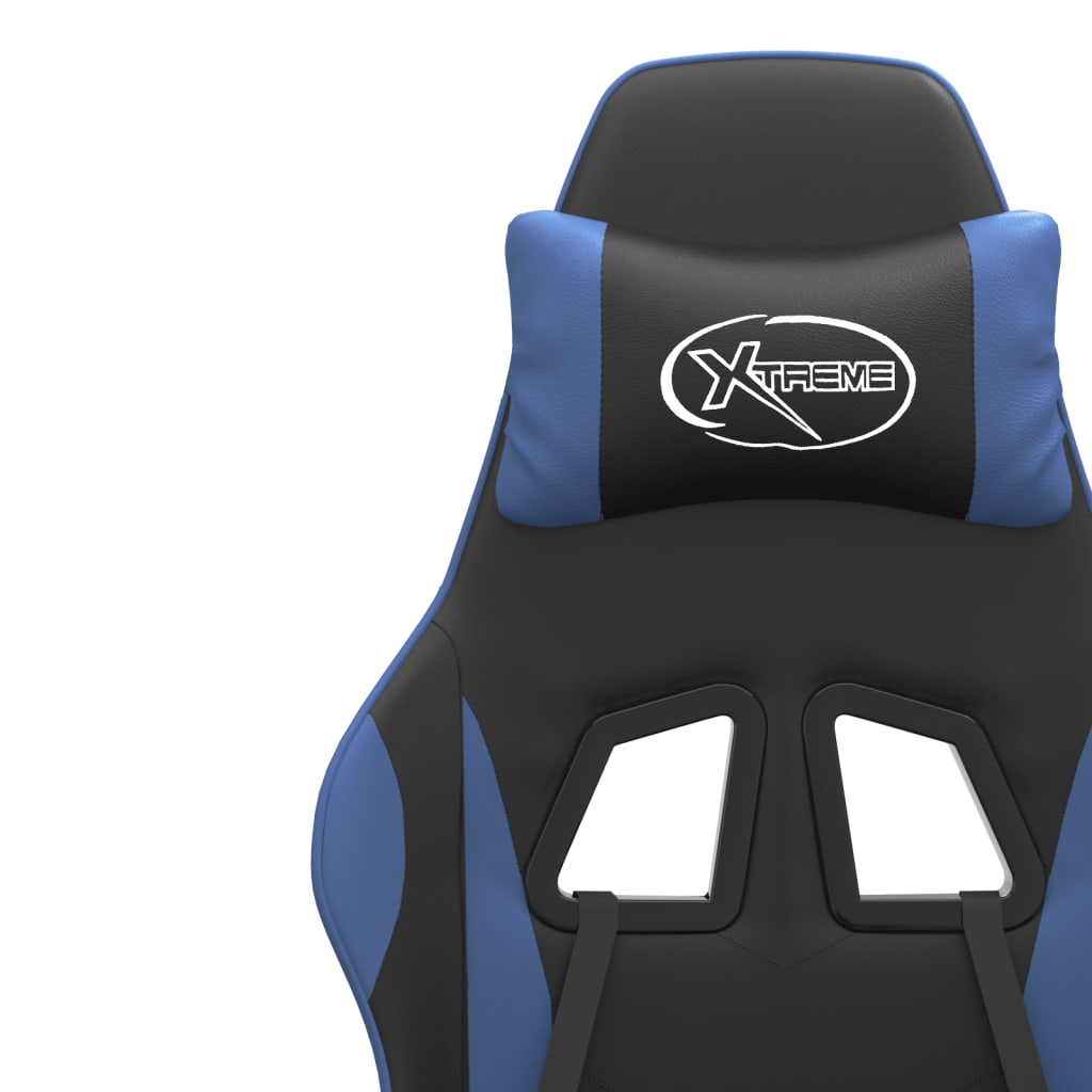 vidaXL Gamestoel kunstleer zwart en blauw