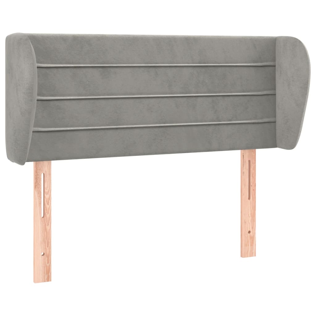 vidaXL Hoofdbord met randen 83x23x78/88 cm fluweel lichtgrijs