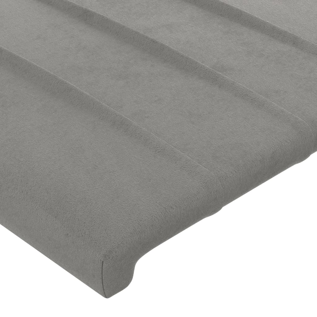 vidaXL Hoofdbord met randen 83x23x78/88 cm fluweel lichtgrijs