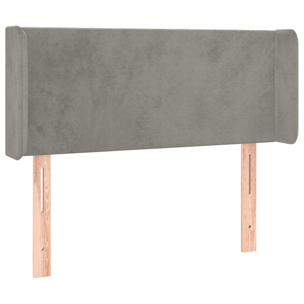 vidaXL Headboard with Edges 83x16x78/88 cm Velvet Light Gray