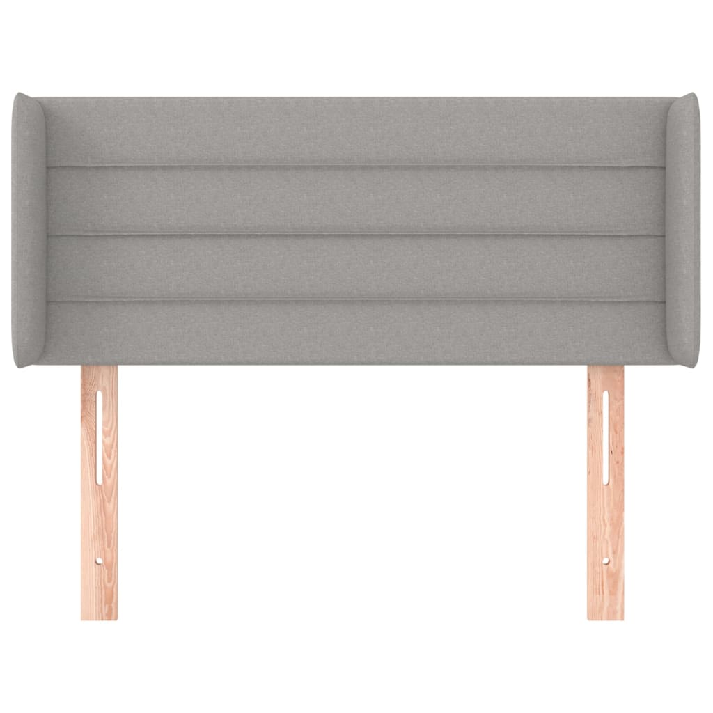 vidaXL Hoofdbord met randen 83x16x78/88 cm stof lichtgrijs