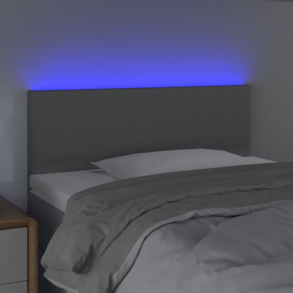 vidaXL Hoofdbord LED 80x5x78/88 cm stof lichtgrijs