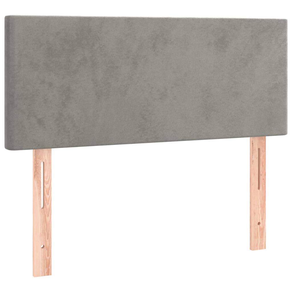vidaXL Hoofdbord LED 80x5x78/88 cm fluweel lichtgrijs