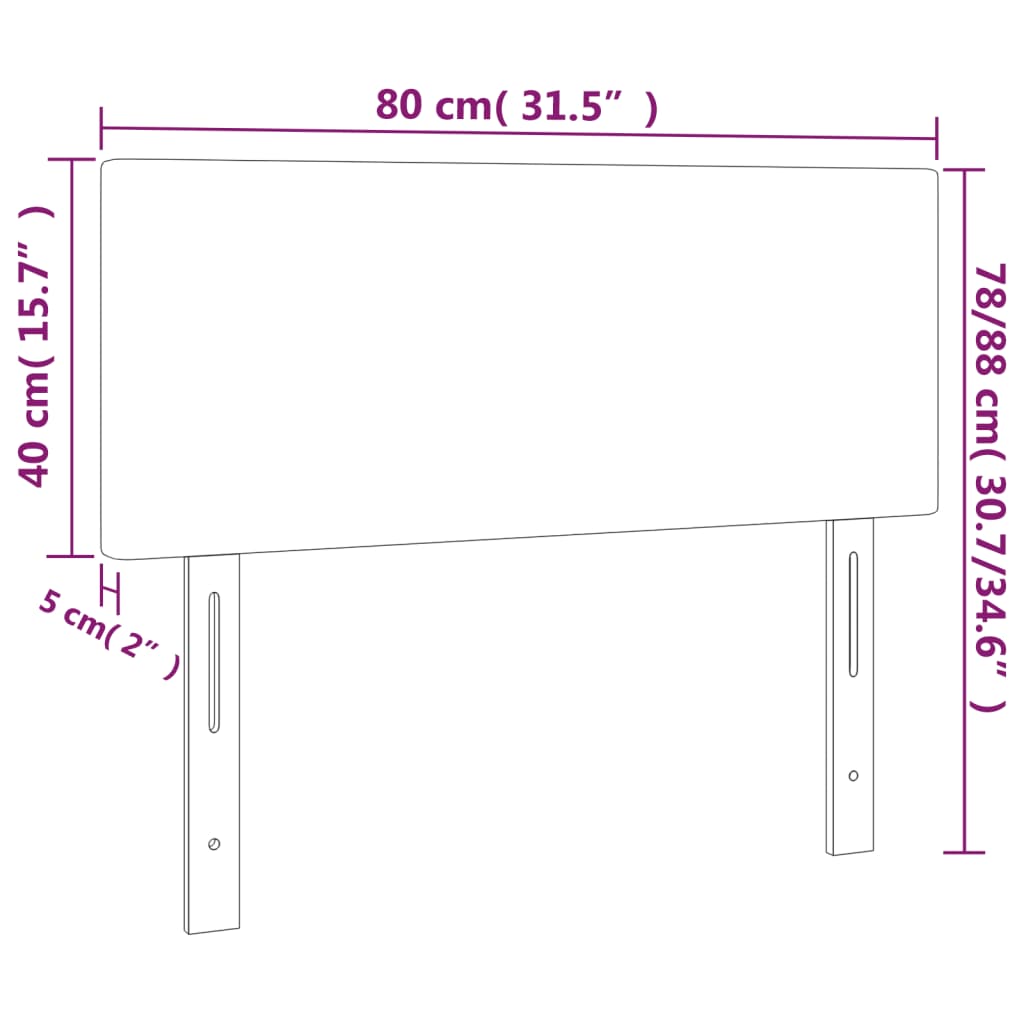 vidaXL Hoofdbord LED 80x5x78/88 cm fluweel lichtgrijs