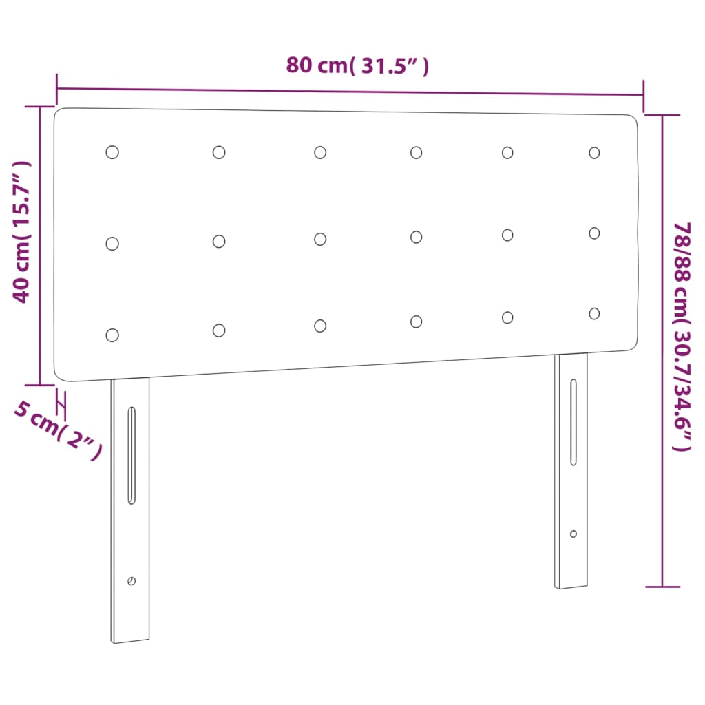 vidaXL Hoofdbord LED 80x5x78/88 cm kunstleer zwart