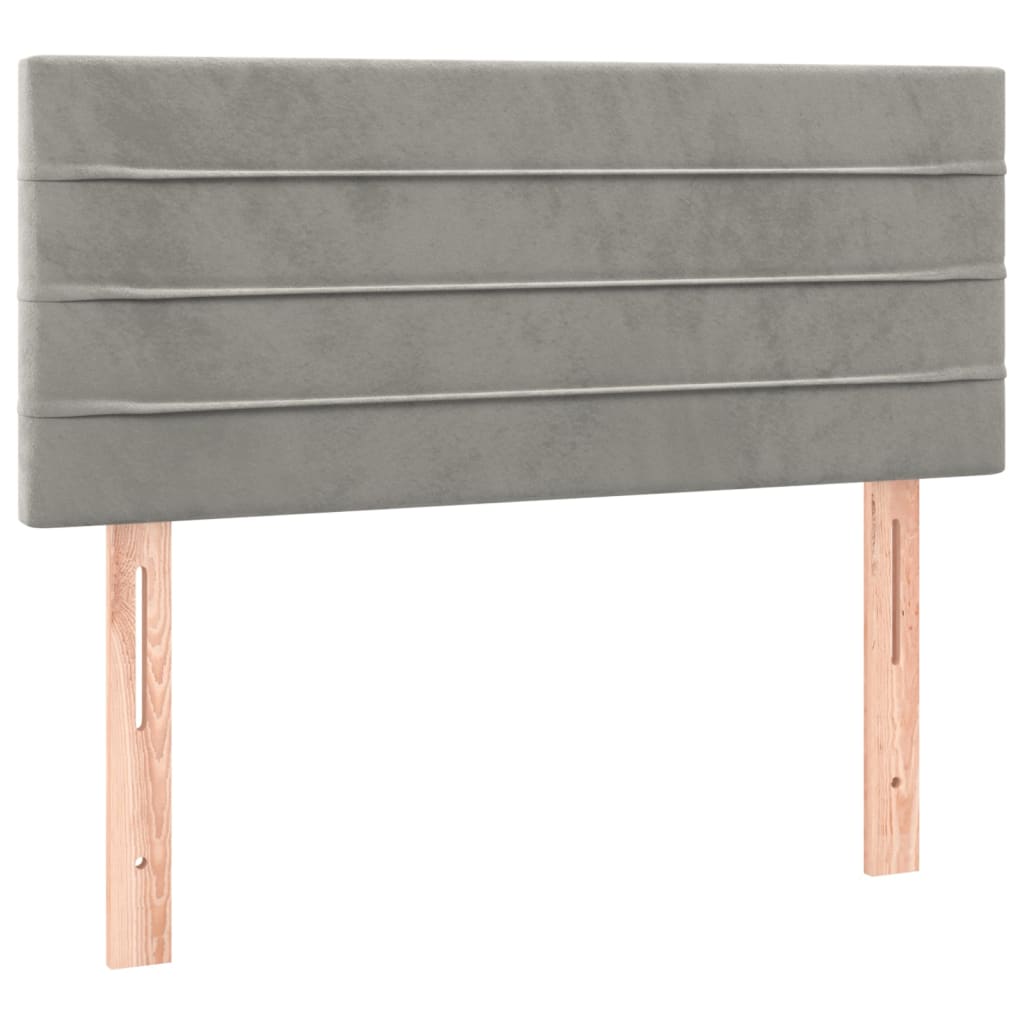 vidaXL Headboard LED 80x5x78/88 cm velvet light grey