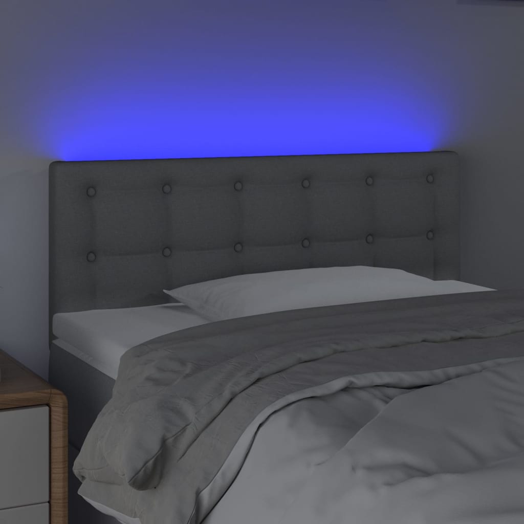 vidaXL Hoofdbord LED 80x5x78/88 cm stof lichtgrijs
