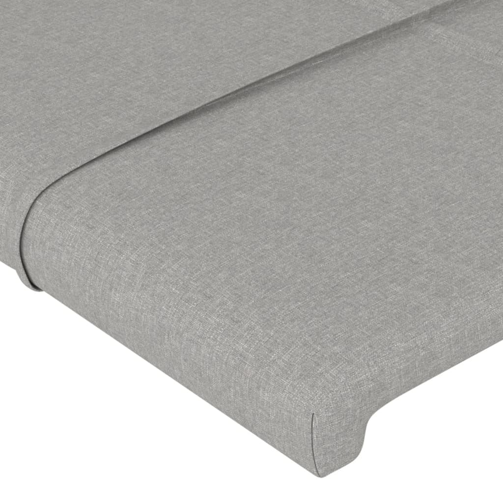 vidaXL Hoofdbord LED 83x16x78/88 cm stof lichtgrijs