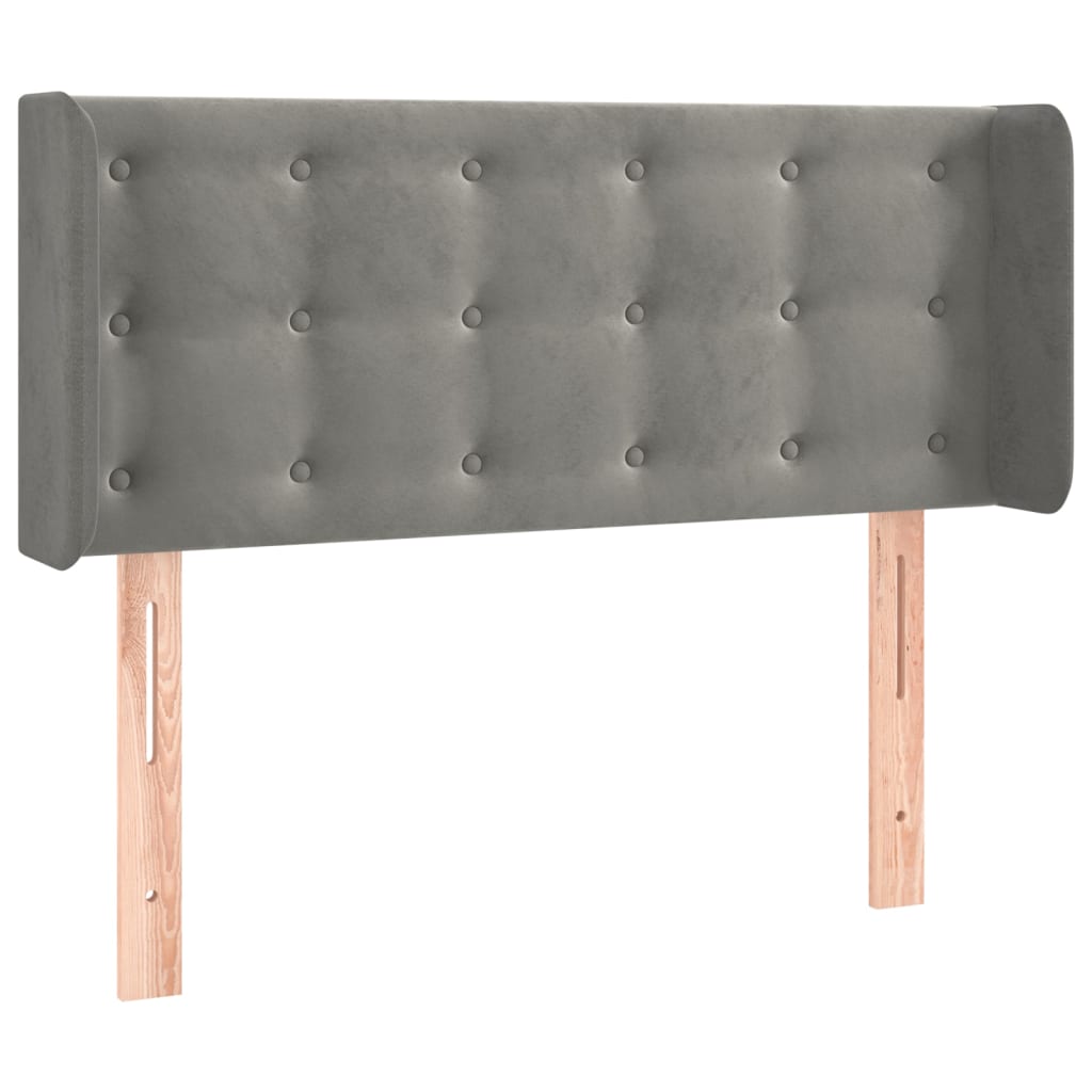 vidaXL Hoofdbord LED 83x16x78/88 cm fluweel lichtgrijs