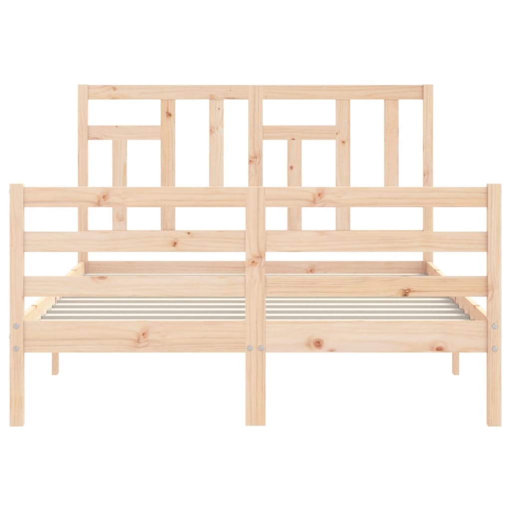 vidaXL Bed Frame with Headboard Solid Wood