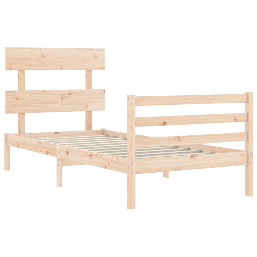 vidaXL Bed Frame with Headboard Solid Wood