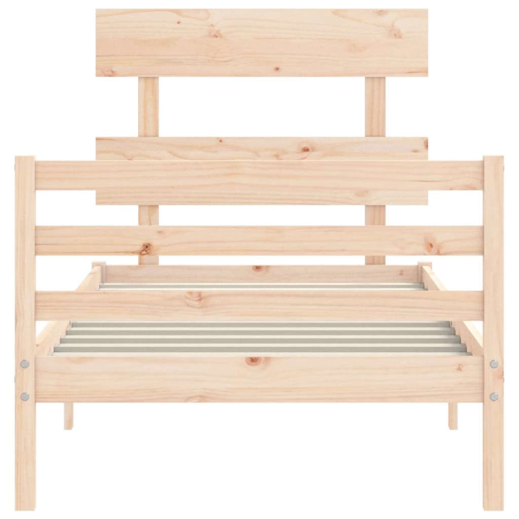 vidaXL Bed Frame with Headboard Solid Wood