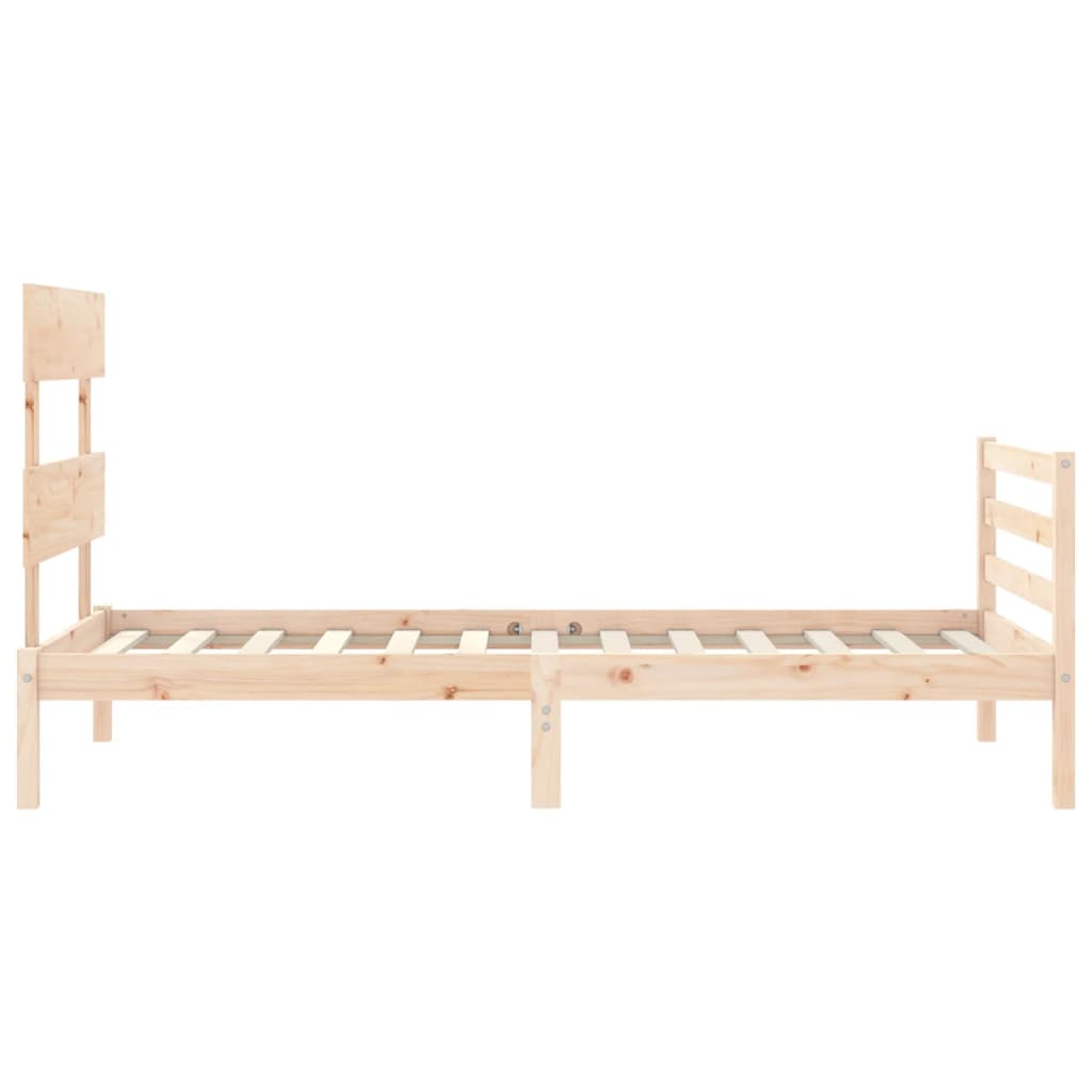 vidaXL Bed Frame with Headboard Solid Wood