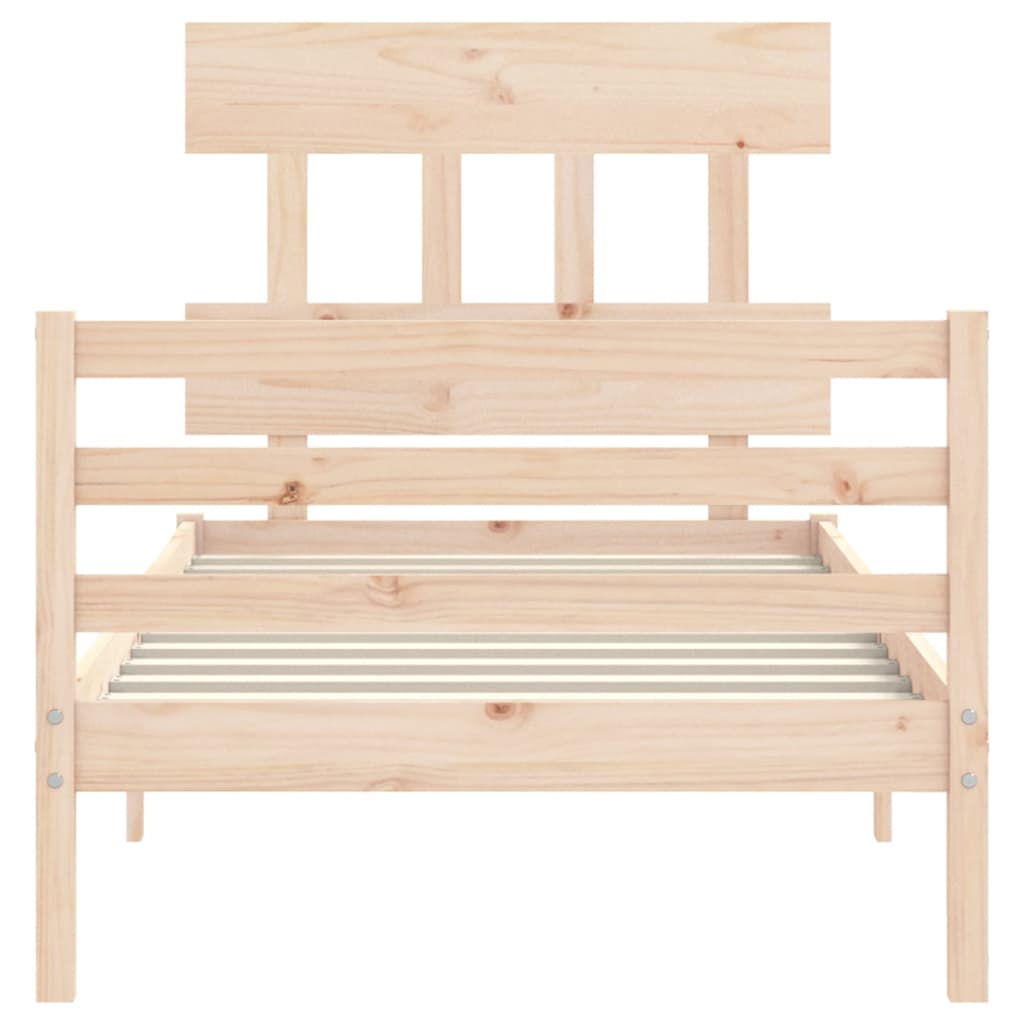 vidaXL Bed Frame with Headboard Solid Wood