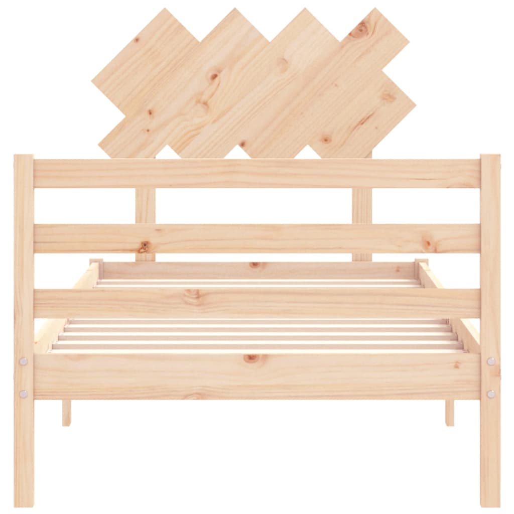 vidaXL Bed Frame with Headboard Solid Wood