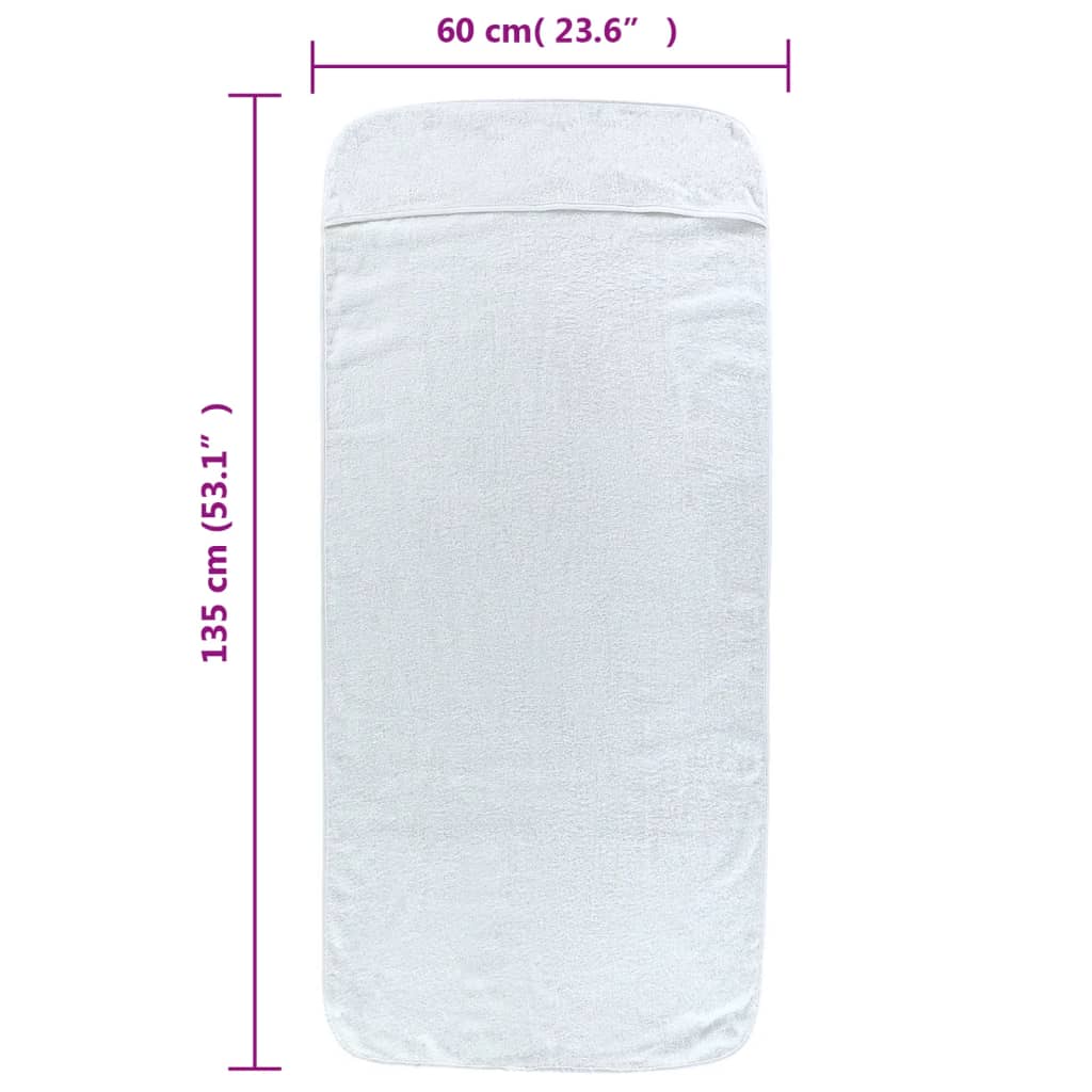 vidaXL Strandhanddoeken 4 st 400 g/m² 60x135 cm stof wit