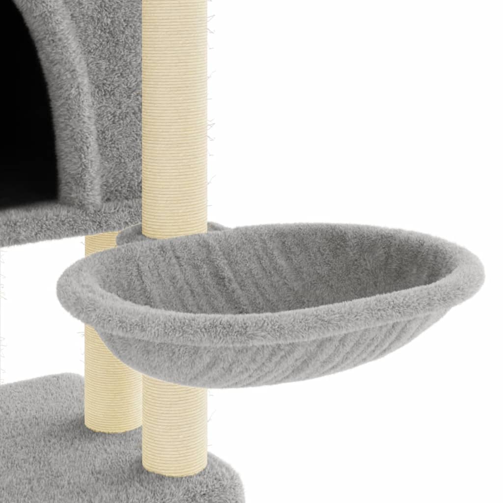vidaXL Cat Tree with Sisal Scratching Posts 180 cm Light Gray