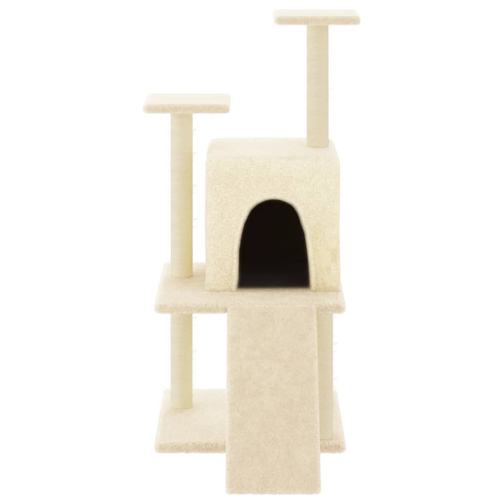 vidaXL Cat tree with sisal scratching posts 110 cm cream