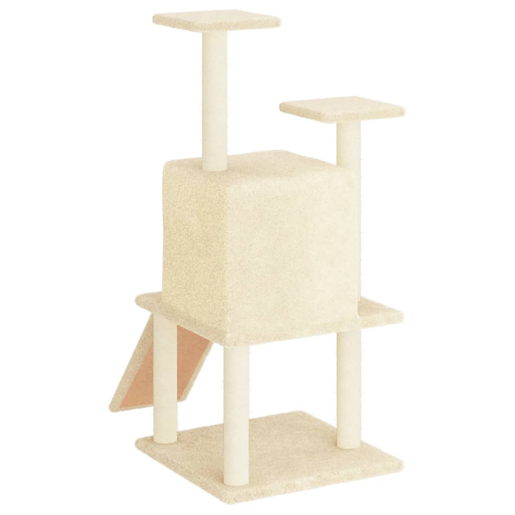 vidaXL Cat tree with sisal scratching posts 110 cm cream