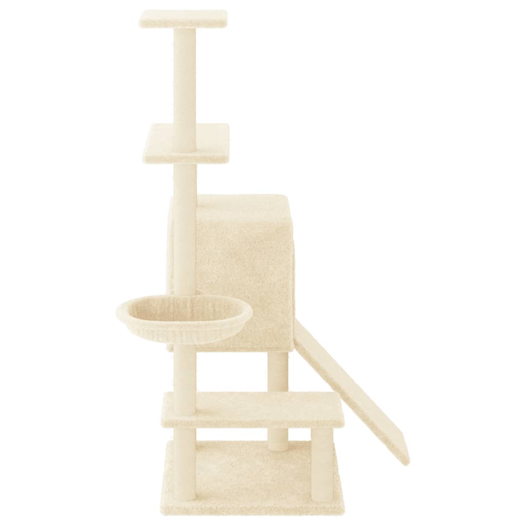 vidaXL Cat Tree with Sisal Scratching Posts 130.5 cm Cream
