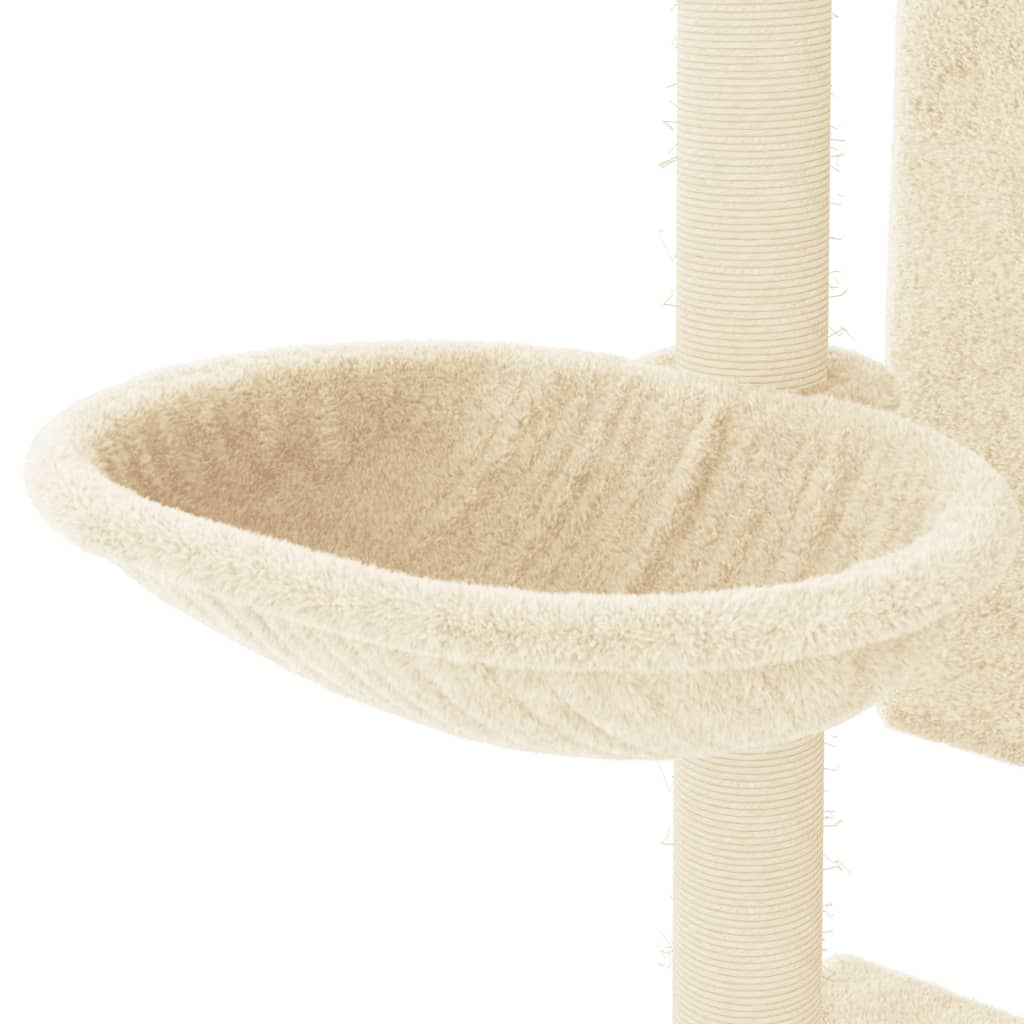 vidaXL Cat Tree with Sisal Scratching Posts 130.5 cm Cream