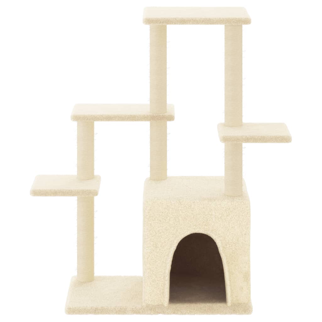 vidaXL Cat Tree with Sisal Scratching Posts 97.5 cm Cream