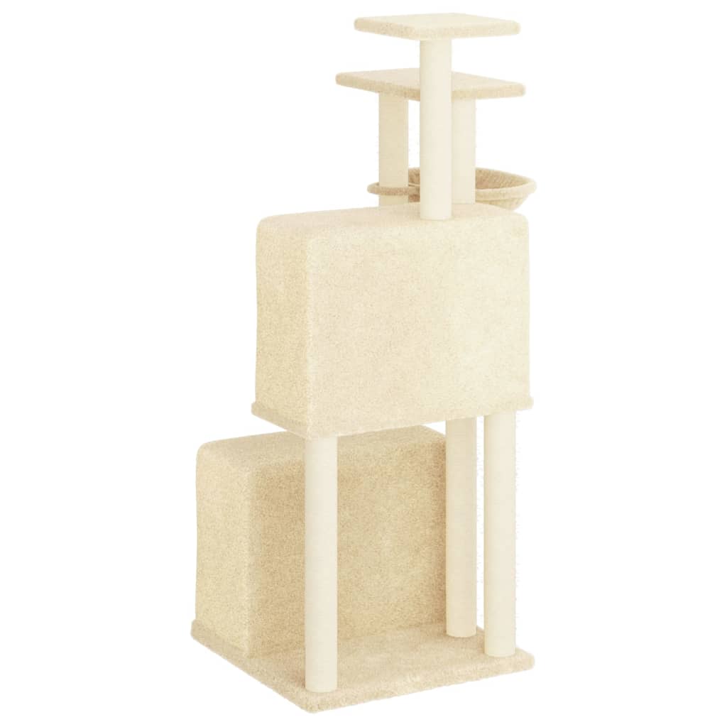 vidaXL Meuble de jardin avec palettes en sisal 122 cm crème jaune