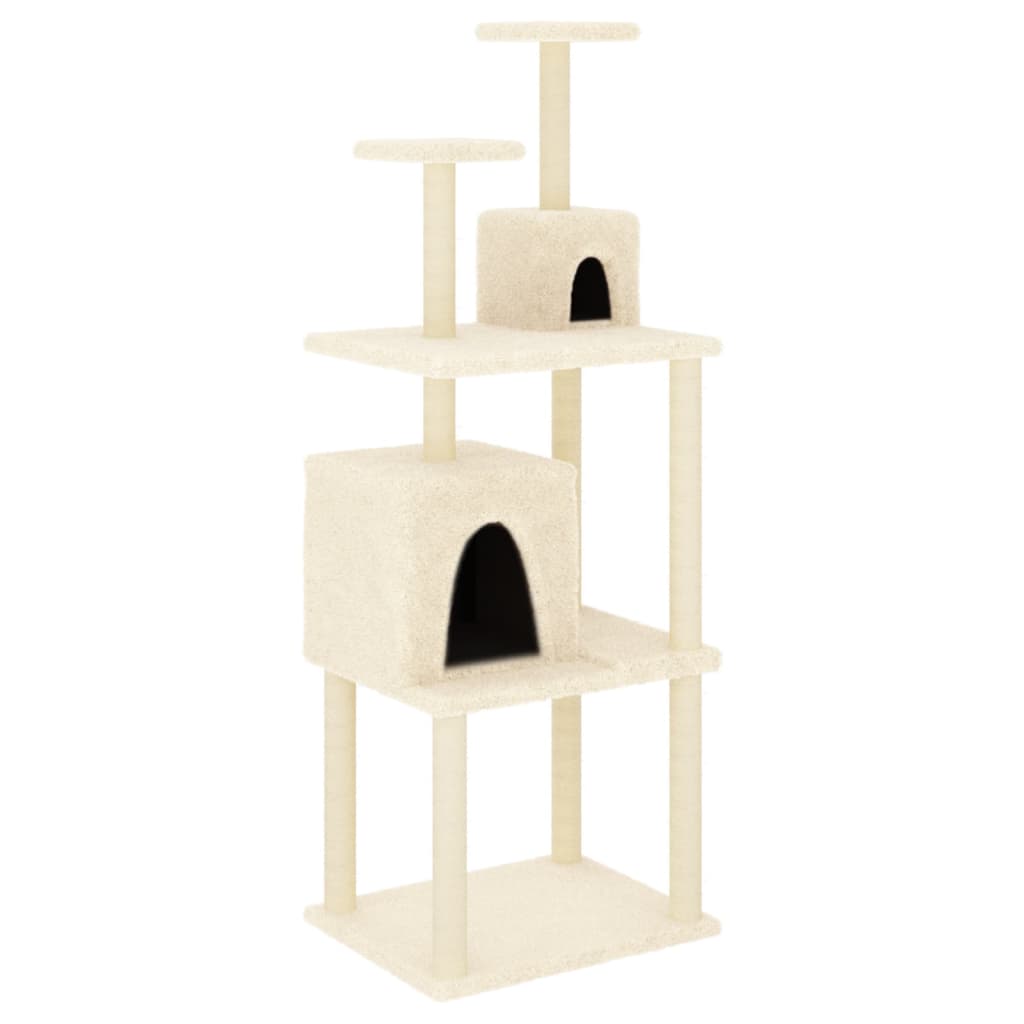 vidaXL Kattenmeubel met sisal krabpalen 167 cm crèmekleurig