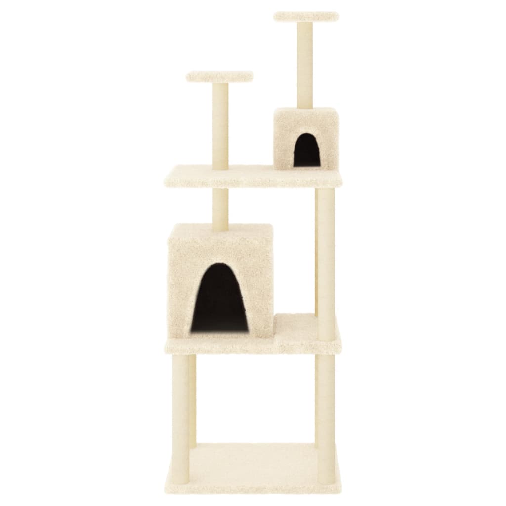 vidaXL Kattenmeubel met sisal krabpalen 167 cm crèmekleurig