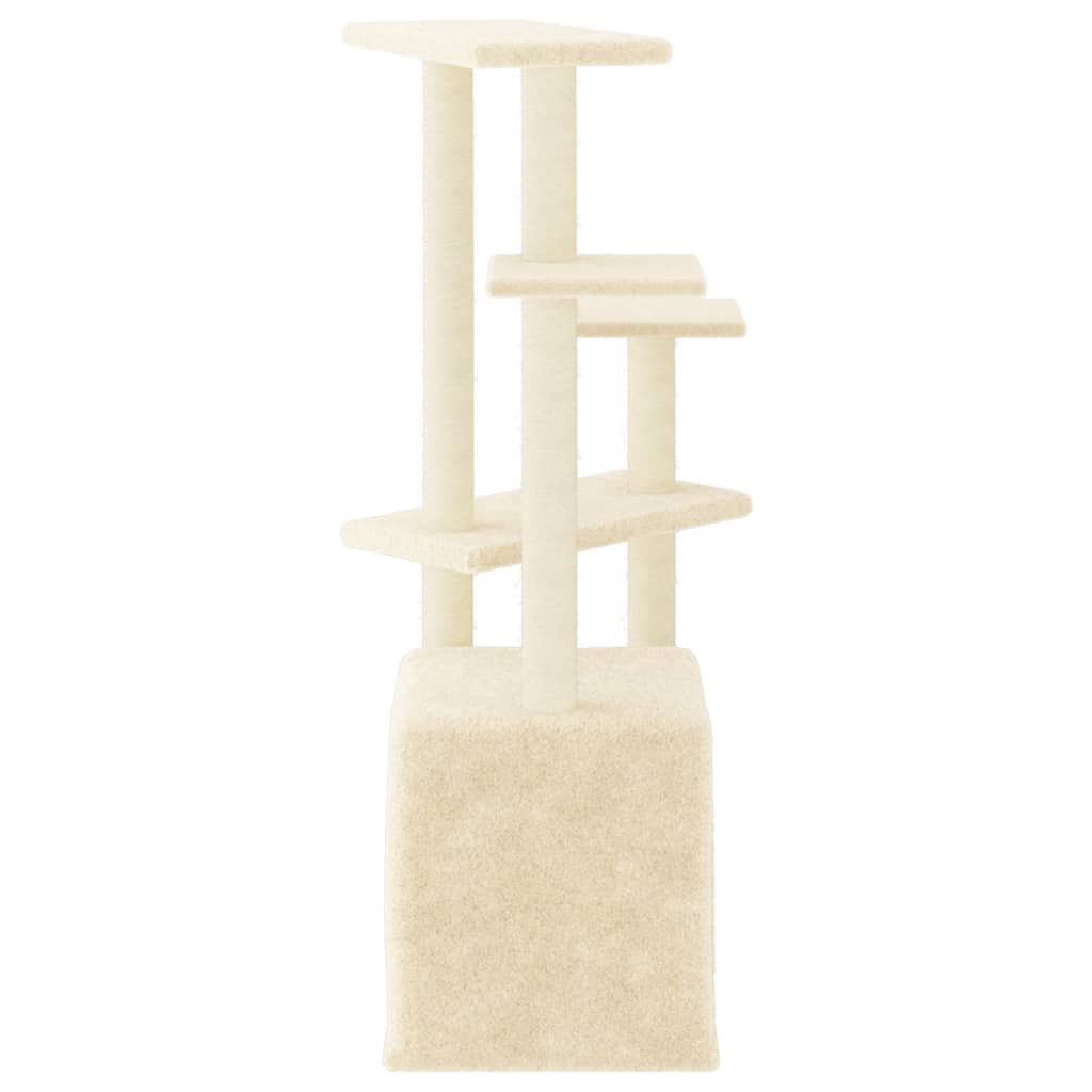 vidaXL Kattenmeubel met sisal krabpalen 107,5 cm crèmekleurig