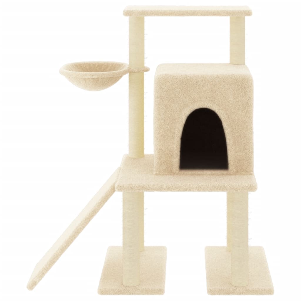 vidaXL Cat Tree with Sisal Scratching Posts 96.5 cm Cream
