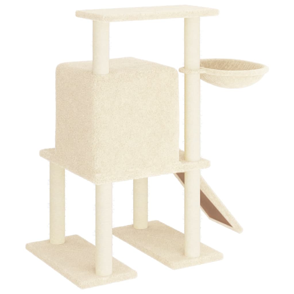 vidaXL Cat Tree with Sisal Scratching Posts 96.5 cm Cream