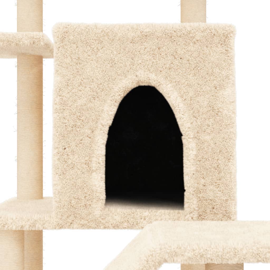 vidaXL Cat Tree with Sisal Scratching Posts 97 cm Cream
