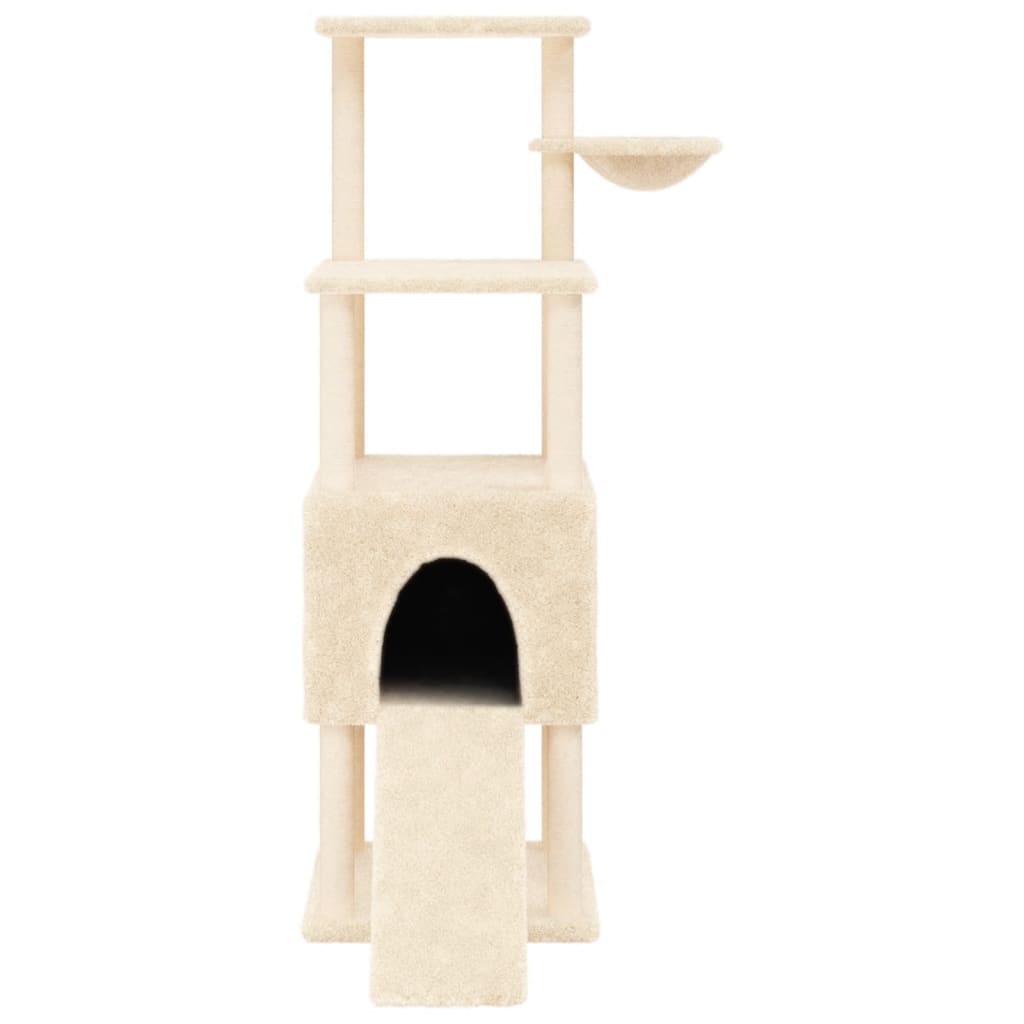 vidaXL Cat Tree with Sisal Scratching Posts 153 cm Cream