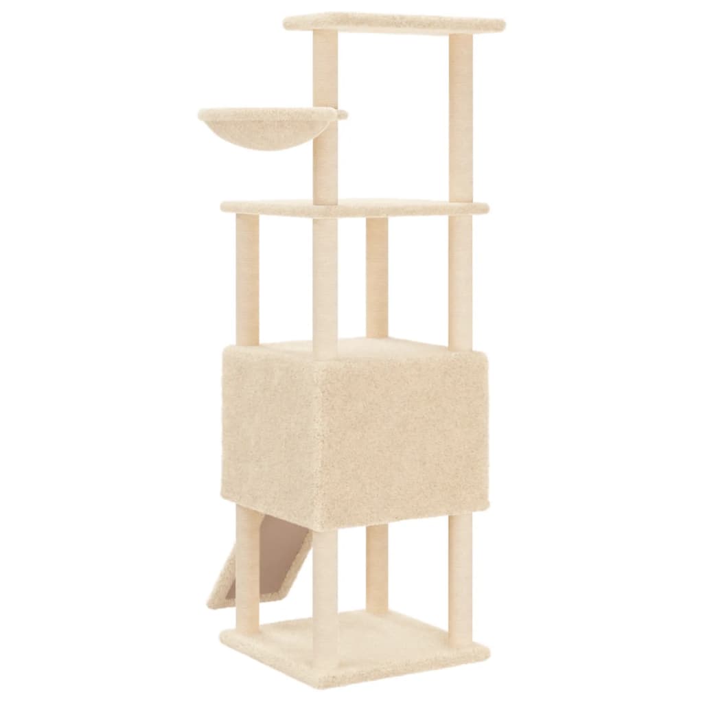 vidaXL Cat Tree with Sisal Scratching Posts 153 cm Cream