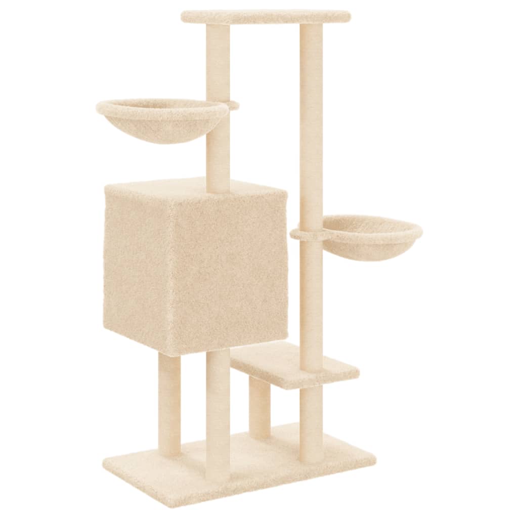 vidaXL Cat Tree with Sisal Scratching Posts 117 cm Cream