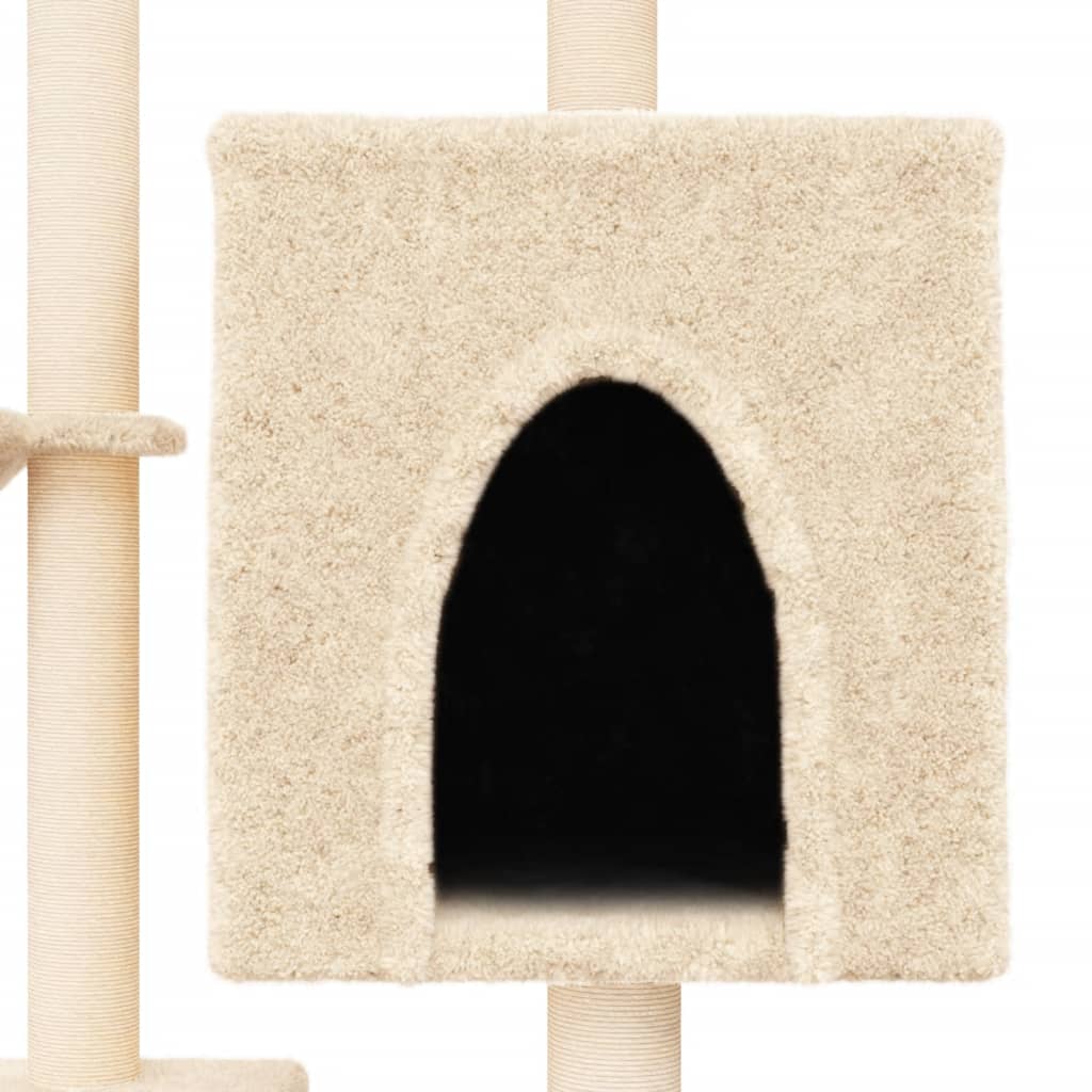 vidaXL Cat Tree with Sisal Scratching Posts 117 cm Cream