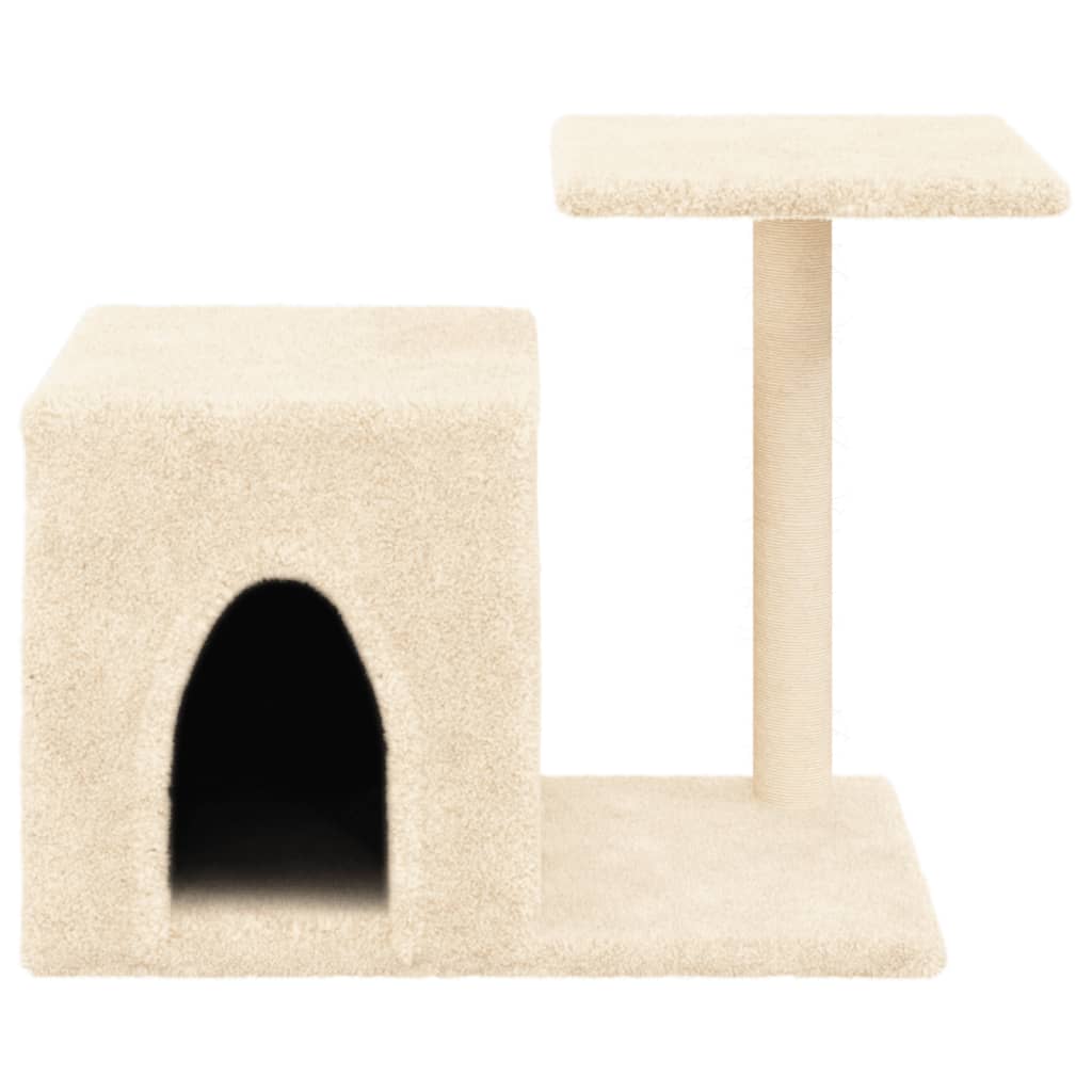 vidaXL Cat Tree with Sisal Scratching Posts 50.5 cm Cream