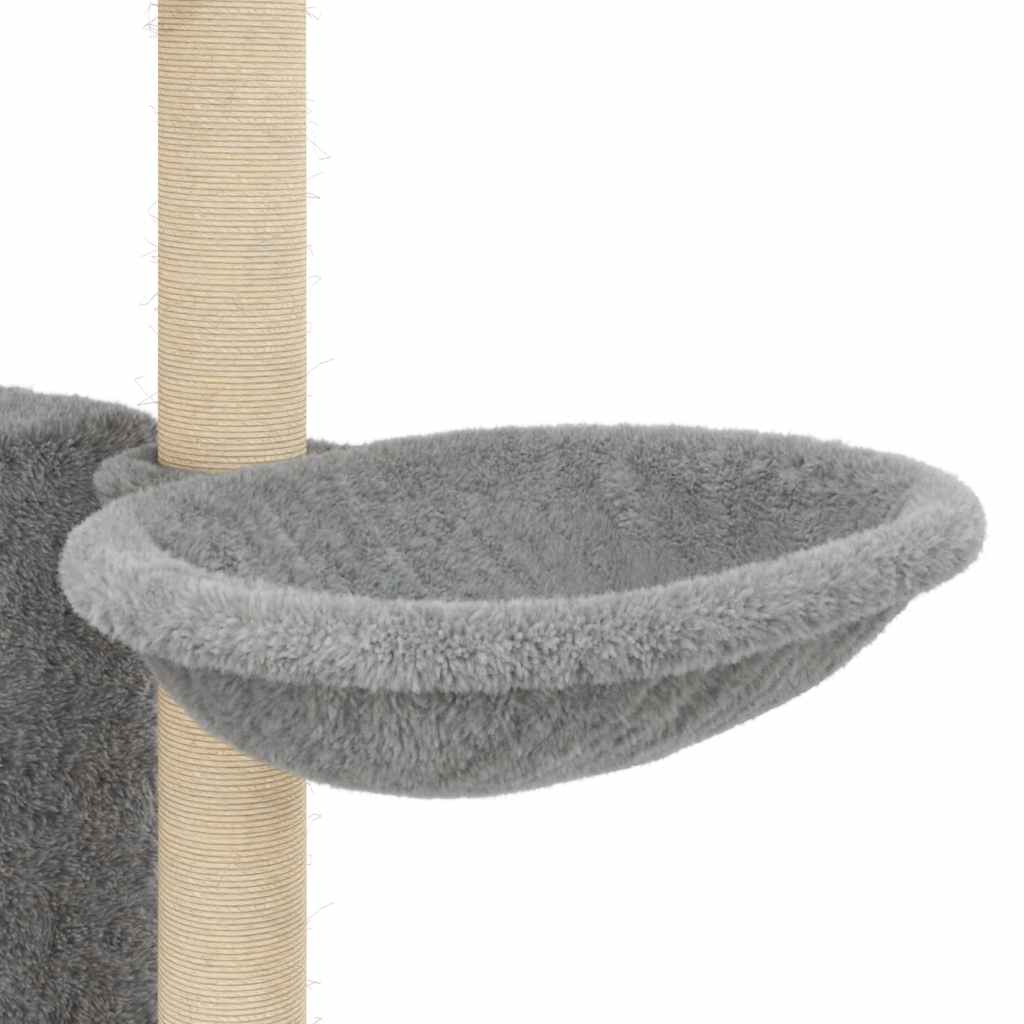 vidaXL Kattenmeubel met sisal krabpalen 131 cm lichtgrijs
