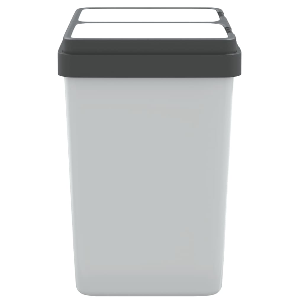 vidaXL Double Trash Can 2x25 L White