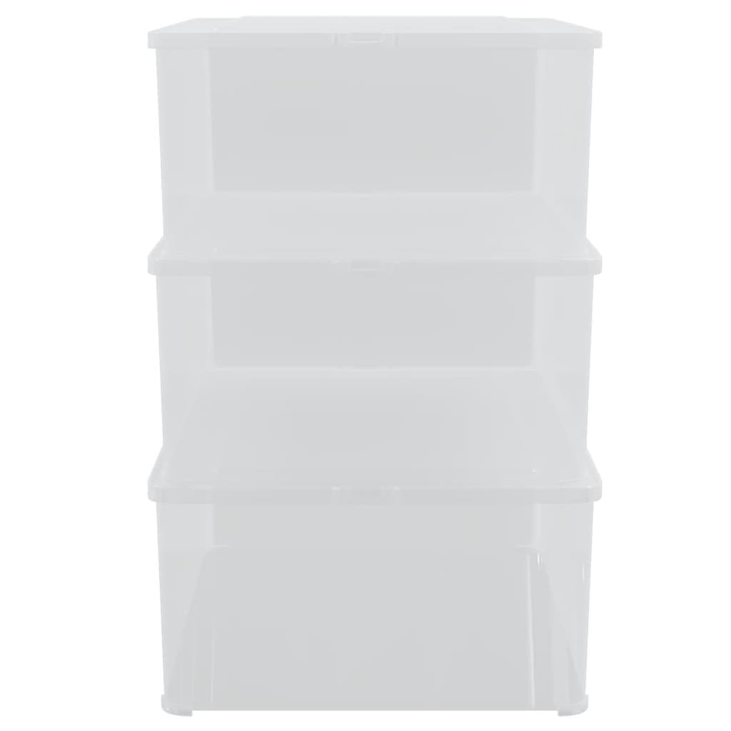 vidaXL Storage Boxes plastic 3 pcs stackable 25 L