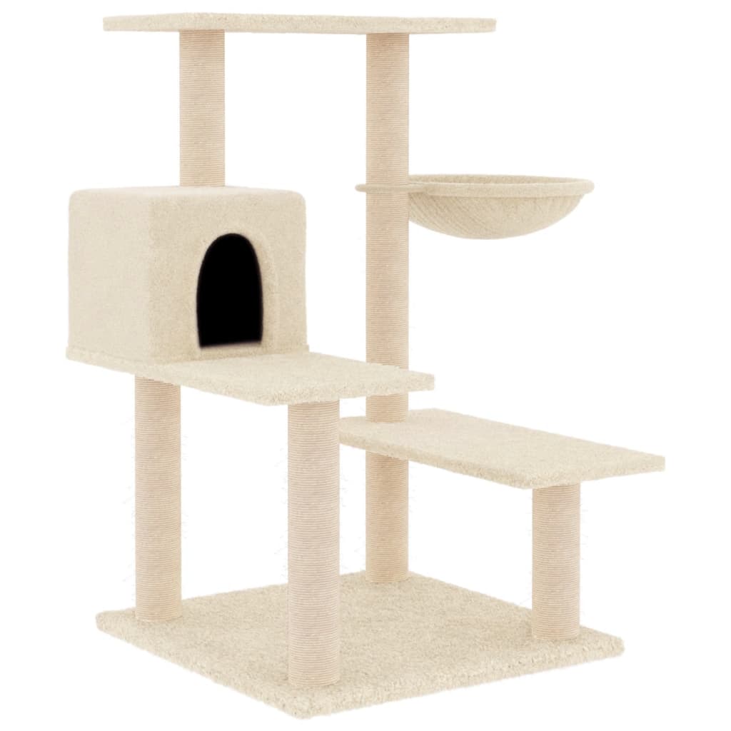 vidaXL Cat Tree with Sisal Scratching Posts 82.5 cm Cream
