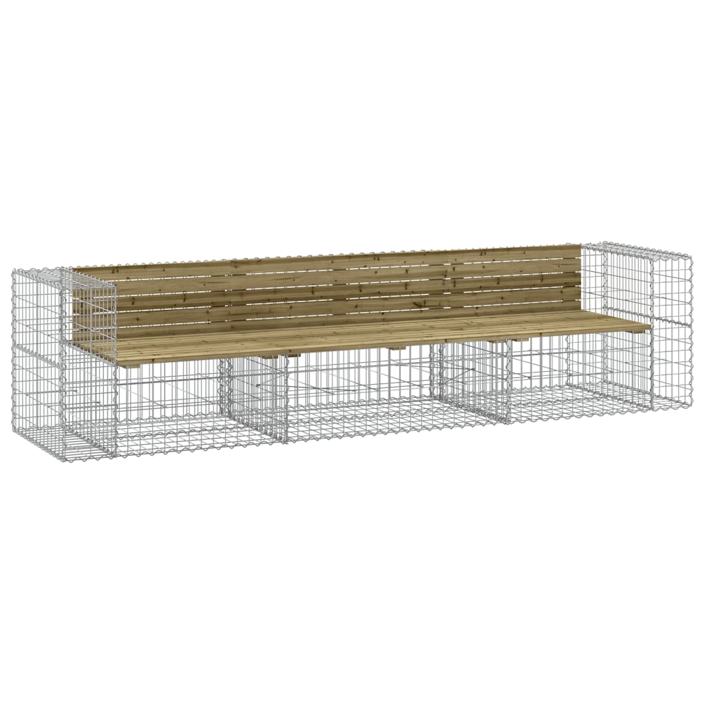 vidaXL Tuinbank schanskorfontwerp 287x71x65,5 cm geïmpregneerd hout