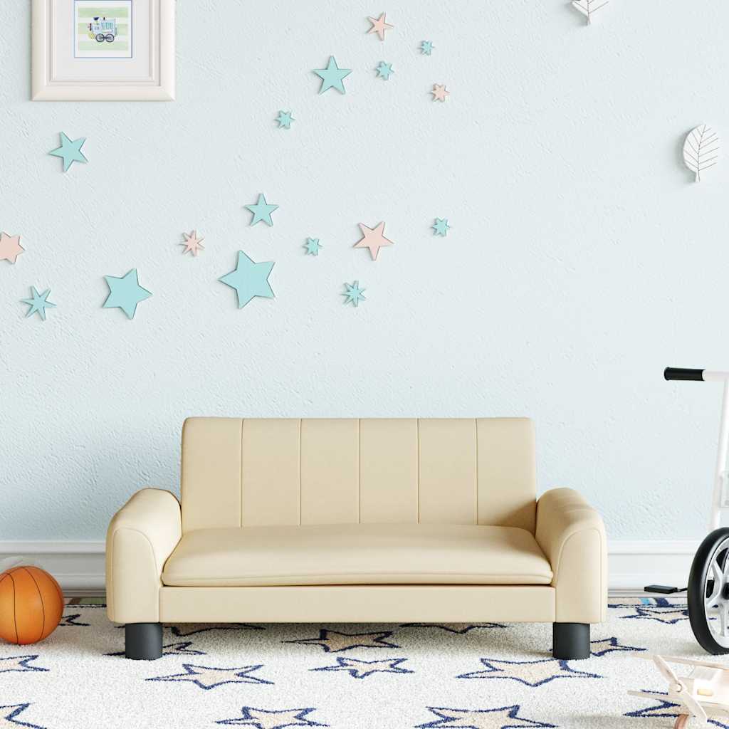 vidaXL Banque d'enfants 70x45x30 cm en tissu crème coloré