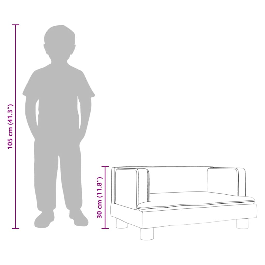 vidaXL Kids Sofa 60x40x30 cm Velvet Brown